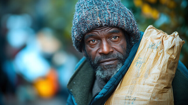 A non profit organization provides shelter and assistance to homeless refugees, helping needy people in poverty through social community support, food aid, and volunteer services.