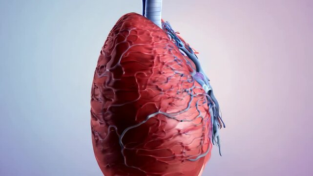 3d rendering human lungs anatomy motion