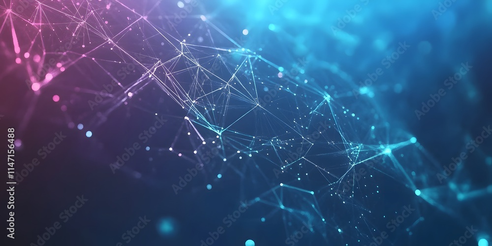 Aufkleber abstract network lines and points design