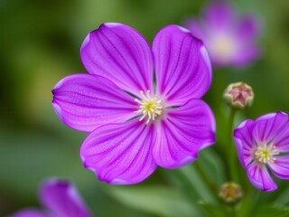 Fototapeta premium Vibrant purple flower petals and leaves, natural, soft