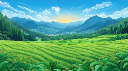 Fototapeta premium Illustration Of A Travel Poster For A Trip To Bali Island, Generative AI