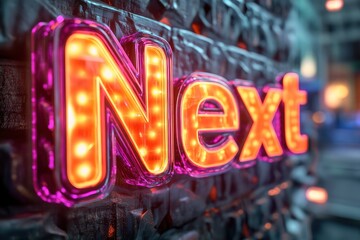 Text "Next" , 3d rendering , mockup photoshop & style photo shop
