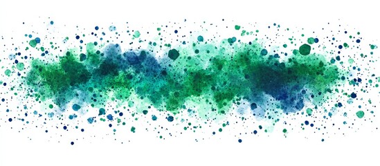 Abstract green and blue watercolor splash.