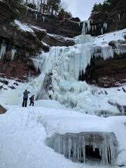 People at a Frozen Waterfall (Kaaterskill Falls, New York)
