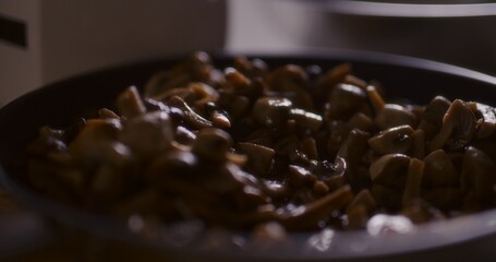 Fried mushrooms close-up