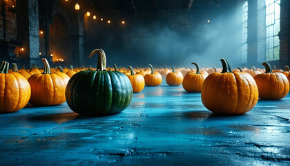 halloween pumpkins on a wooden background