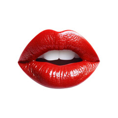 Obraz premium Bold red lips close-up beauty studio image showcase glamorous feel artistic perspective makeup inspiration, transparent background