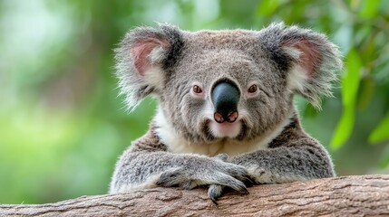 Fototapeta premium Adorable koala bear sitting on a tree branch.