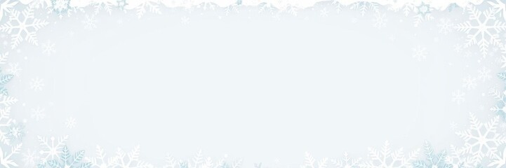 Snowflake border vector illustration for Christmas card design, border, decoration