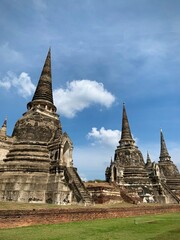 Fototapeta premium Three Temple Spires at the Site of Siam (Ayutthaya, Thailand) 