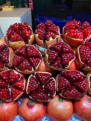 Stacked Pomegranates with Glowing Seeds (Bangkok, Thailand)
