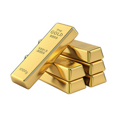 gold bars isolated on white background