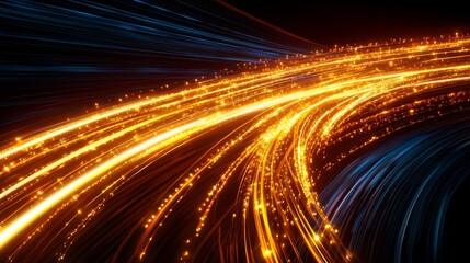 Ethereal golden road, surrounded by starlit skies, futuristic atmosphere