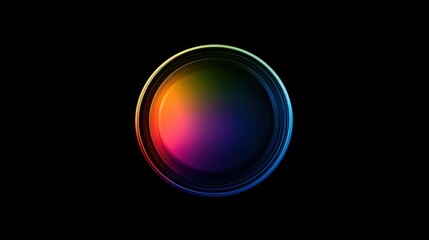 Fototapeta premium Abstract defocused lens color gradient on black background