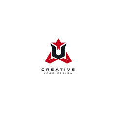 Obraz premium Letter U logo icon flat vector design