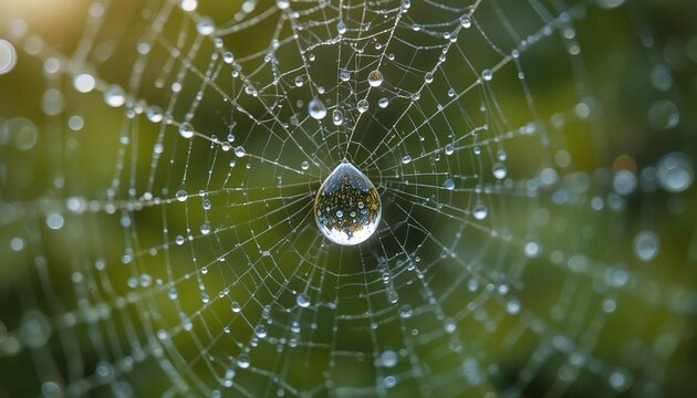 spider web with dew