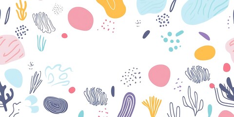 Abstract Pastel Shapes and Organic Forms Design