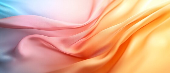Obraz premium Smooth pastel fabric folds, abstract background.