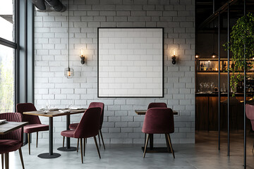 Modern Restaurant Interior Design Mockup