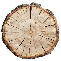 Cross section of tree trunk on transparent background PNG 