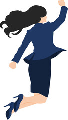ジャンプするビジネスウーマンのイラスト	
