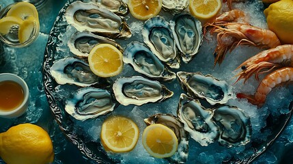 Oysters, Shrimp, and Lemons on Ice: A Culinary Delight
