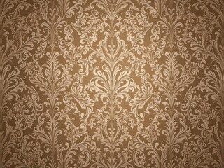 Fototapeta premium Intricately designed damask seamless pattern with floral motifs and swirls, ornate, wallpaper, seamless