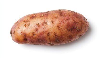Single red potato isolated on white background.