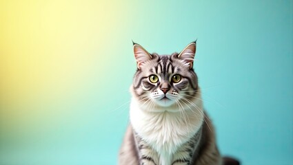 Obraz premium Majestic british short hair cat with colorful background