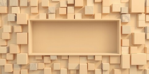 randomly arranged white cubes background, box, backdrop, random