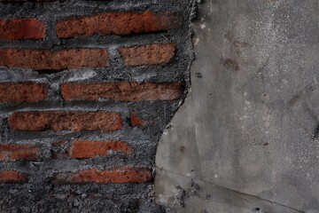 Background Old red brick wall