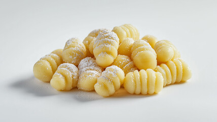 Gnocchi isolated on a white background, close up
