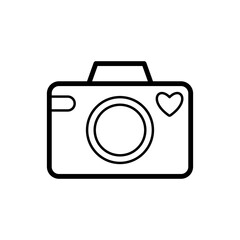 Photo camera vector icon trendy design template illustration.