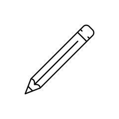 Pencil flat icon, logo of school.