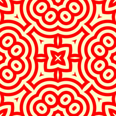 Arrowheads, crosses, circles ornament. Seamless stars, rings pattern. Tiles backdrop. Tiles wallpaper. Ethnic motif. Geometric linear background. Digital paper. Geometrical textile print.