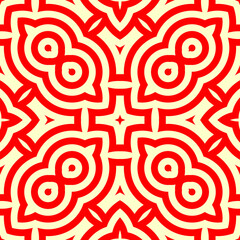 Arrowheads, crosses, circles ornament. Seamless stars, rings pattern. Tiles backdrop. Tiles wallpaper. Ethnic motif. Geometric linear background. Digital paper. Geometrical textile print.