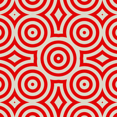 Rhombuses, circles, ovals ornament. Seamless checks, rings pattern. Diamonds, rounds backdrop. Tiles wallpaper. Ethnic motif. Geometric linear background. Digital paper. Geometrical textile print.