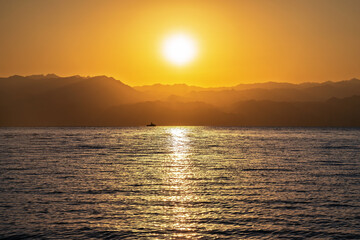 Sunrise on Red sea in Eilat, Israel