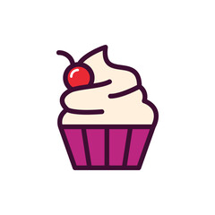 Cupcake icon. Small cake designed to serve one person.