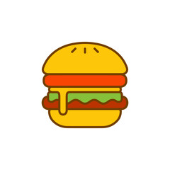 Burger hamburger logo icon design illustration.
