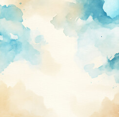 Obraz premium Watercolor background light blue and beige co
