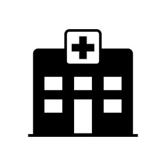 Hospital building flat icon vector design.