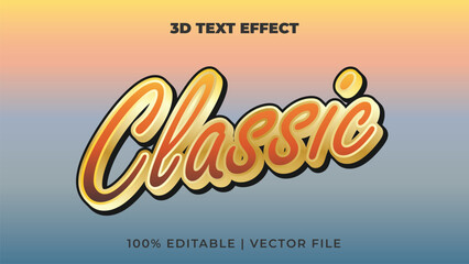 Classic golden 3d text effect editable eps vector text effects