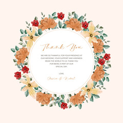 yellow orange red floral watercolor frame