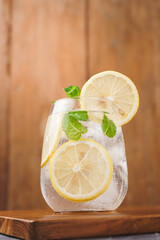 a glass of lemon ice, a refreshing drink, a drink to break the fast. Ramadan food and drink.