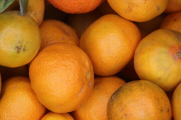 Fresh Tangerines Close Up