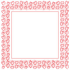 かわいい赤のハート柄の壁紙とシンプルなフレーム バレンタイン