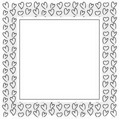 お洒落な黒のハート柄の壁紙とシンプルなフレーム