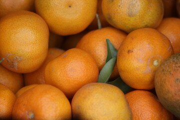 Fresh Tangerines Close Up