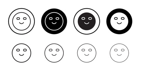 Happy icon Flat line symbol